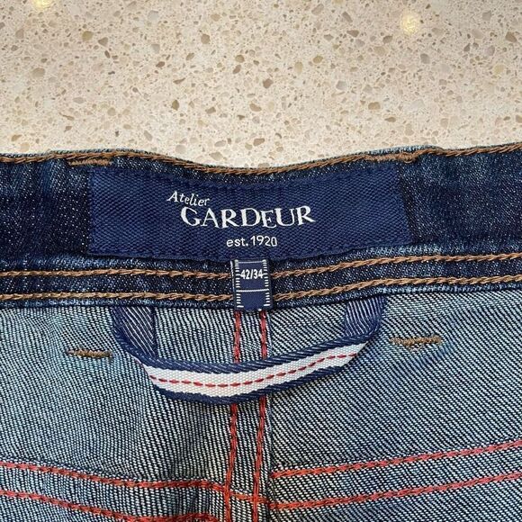Atelier Gardeur Nigel Jeans Mens Size 42x34 Blue Regular‎ Fit Ring Denim New - Picture 9 of 15
